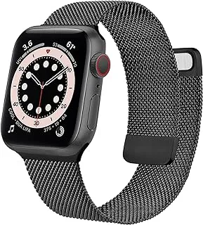 VANCLE Metal Band Compatible with Apple Watch 38mm 40mm 41mm 42mm 44mm 45mm, Adjustable Stainless Steel Mesh Replacement Strap for iWatch Series 7 6 5 4 3 2 1 SE (42mm/44mm/45mm, Black)