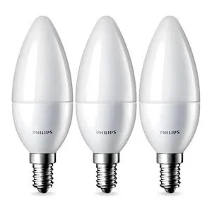 Philips Star LED Candle Bulb E14, 6 Watt 3000K 570 Lumen Warm 3 Pieces