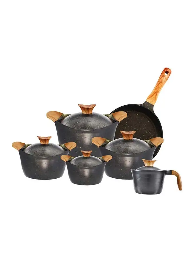 NeoKlein Cookware Set 11 Piece ( 4 Casserole 18-20-24-30), Fry Pan 24 Cm, Milk Pot 18 Cm