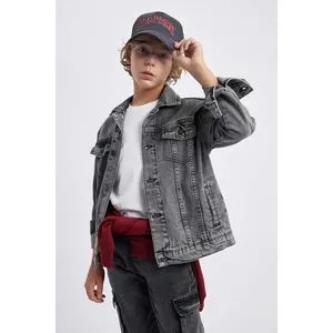 Defacto Boy Denim Oversize Fit Polo Neck Long Sleeve Jacket...