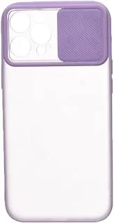 Generic Plastic Ultra Thin Phone Case With 360 Degree Slicone Protection Edges And Slide Camera Protector For IPhone 12 6.7 - Purple