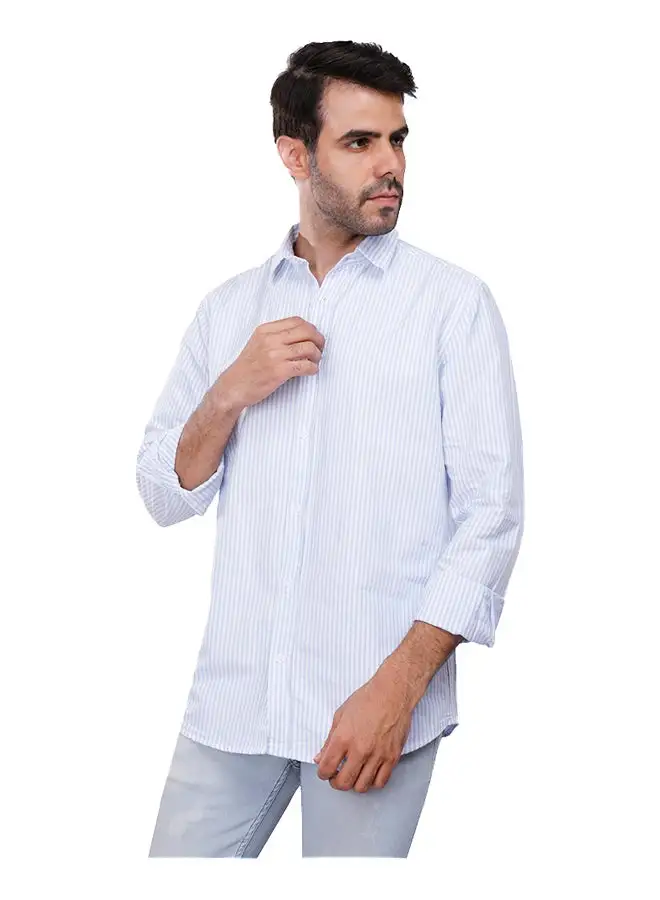 Coup Coup Regular Fit Strip Shirt For Men Color SkyBlue