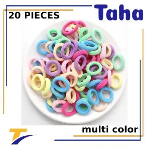 Taha Offer Small Elastic Hair Ties  Color Light Multi 20 Pieces