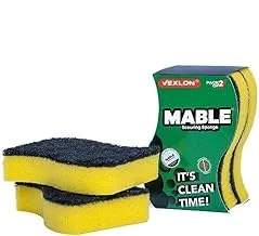 mable 2 pieces Big curve cleaning sponge