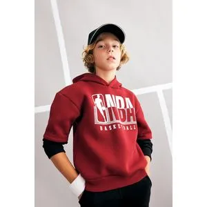 Defacto Boy Knitted Oversize Fit Hooded Long Sleeve Sweat Shirt..