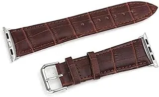 Generic Leather Watch band 38mm for Apple watch by crocodile pattern with Strap connector - Brown