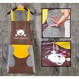 Water And Oil Resistant Kitchen Apron With Pocket & Towel On The Sides