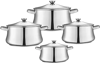 Tefal Zahran Classic Stewpot Set, Size (18-22-26-32) cm, Stainless Steel - 330030306