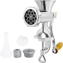 Manual Meat Grinder, Aluminum Alloy Hand Cranked Sausage Maker and Meat Mincer, Table Clamp Mounted Vegetable Grinder Mincer for Pork, Beef, Lamb, Chicken, Spices, Pepper