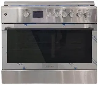 White Line Gas Cooker 5 Burners 90 * 60 Cm Digital full saftey Stainless Italian materials made in Türkiye - F9S50GF-HIXOD,Italian components, Turkish manufacture,5 year warranty, Silver