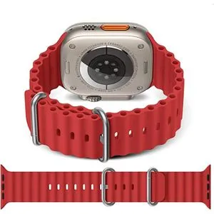 Silicon Replacement Strap For Apple Watch Series 7 And Series 8 (45mm) And Apple Watch Ultra (49mm) - Red