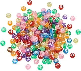 Beadthoven Plastic Alphabet Charms ABC Beads Colorful Acrylic Random Initial Letter Pendants for Necklace Bracelet Jewelry Making Kids Craft Education