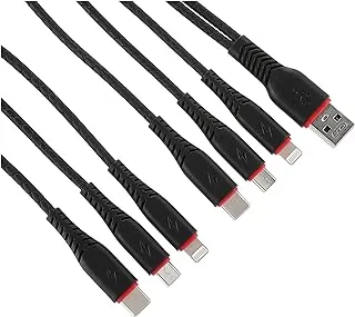 XO NB-P196 6 IN 1 USB Cable 0.45 Meter-Black