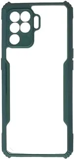 Generic Plastic Phone Protection Hard Cover With Colored Silicon Edges Compatible With Oppo A94/F19 Pro 6.43 Inch - Green