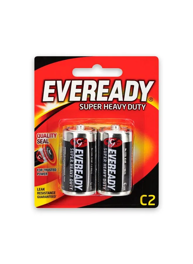 Eveready Pack Of 2 C Super Heavy Duty Batteries Multicolour