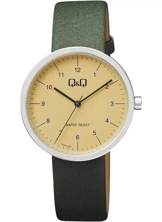 Q&Q Leather Analog Wrist Watch QC24J325Y