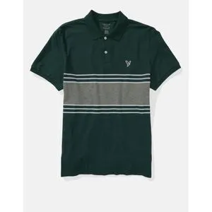 American Eagle Striped Pique Polo Shirt