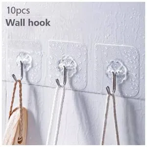 (10 Pcs) Self-adhesive Hooks For Hanging Towels And Kitchen Supplies