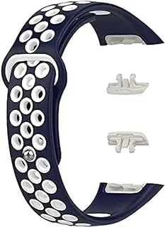 Generic Silicone Watch Band for Huawei Honor Band 6 (Navy White)