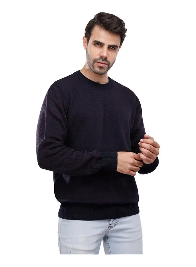 Coup Coup Regular Fit Jacquard Pullover For Men Color Navy