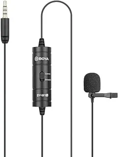 Boya by-m1s AUX Microphone Containing Clear Sound With High Quality And Practical For Multi Devices - Black