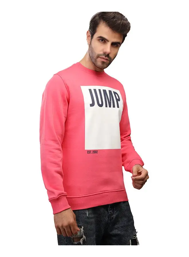 Coup Coup Regular Fit Printed SweatShirt For Men Color Rose