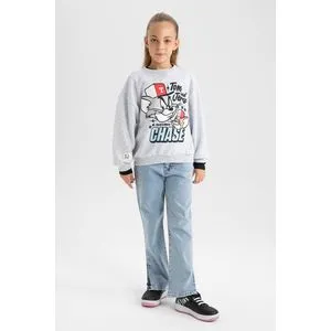 Defacto Girl Denim Straight Fit Trousers