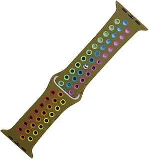 Generic Silicon Waterproof Breathable Watch Replacement Strap Compatible For Watch 42MM, 44MM Or 45MM - Multi Color