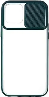 Generic Plastic Ultra Thin Phone Case With 360 Degree Slicone Protection Edges And Slide Camera Protector For IPhone 12 6.1 - Dark Green