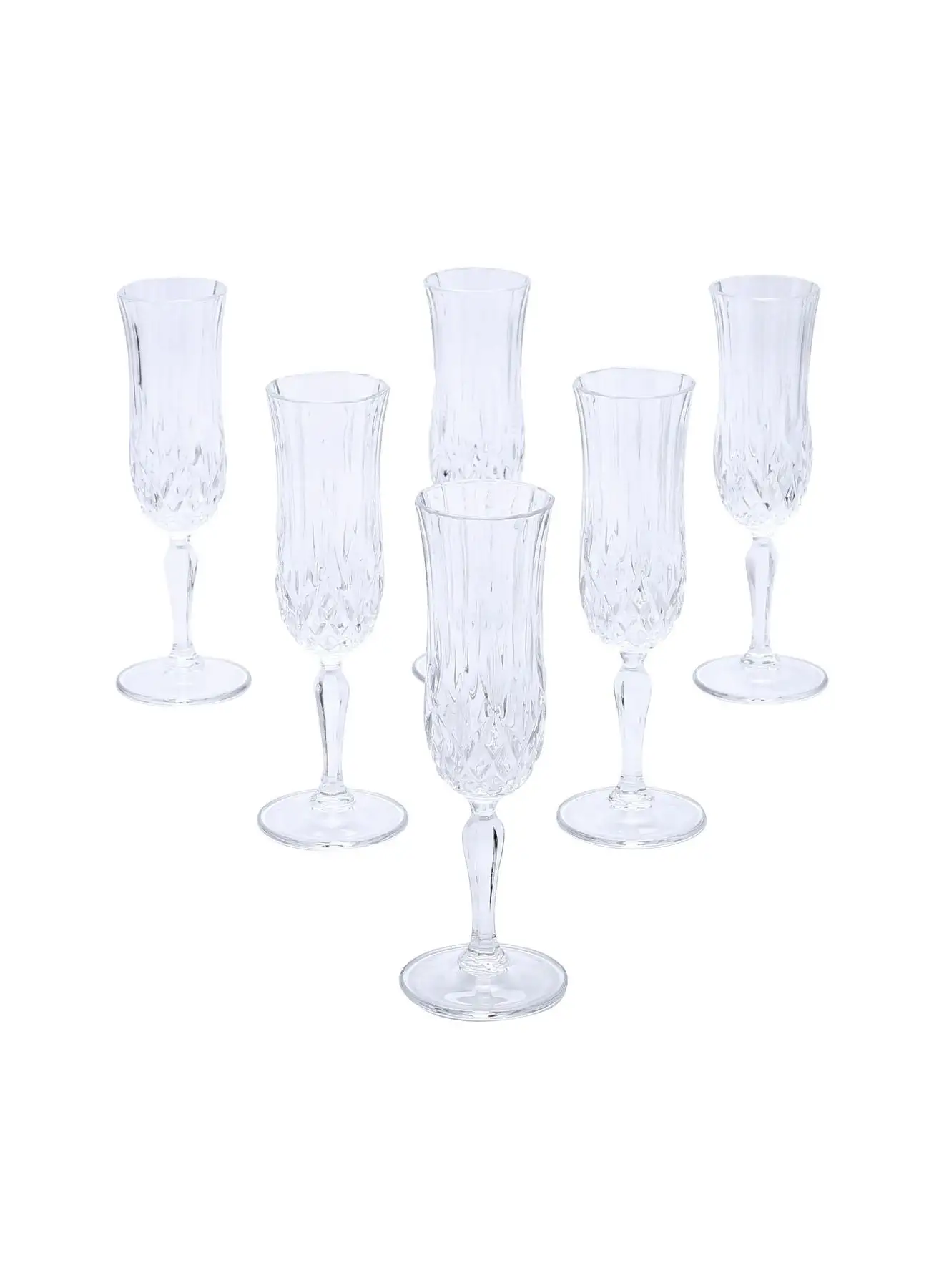 RCR 6-Piece Opera Campagne Flute Set Clear 130ml