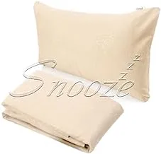 Snooze Flat Jakared microfiber Bed Sheet - Beige (flowery design) 180 * 240 Cm + Free Pillowcase