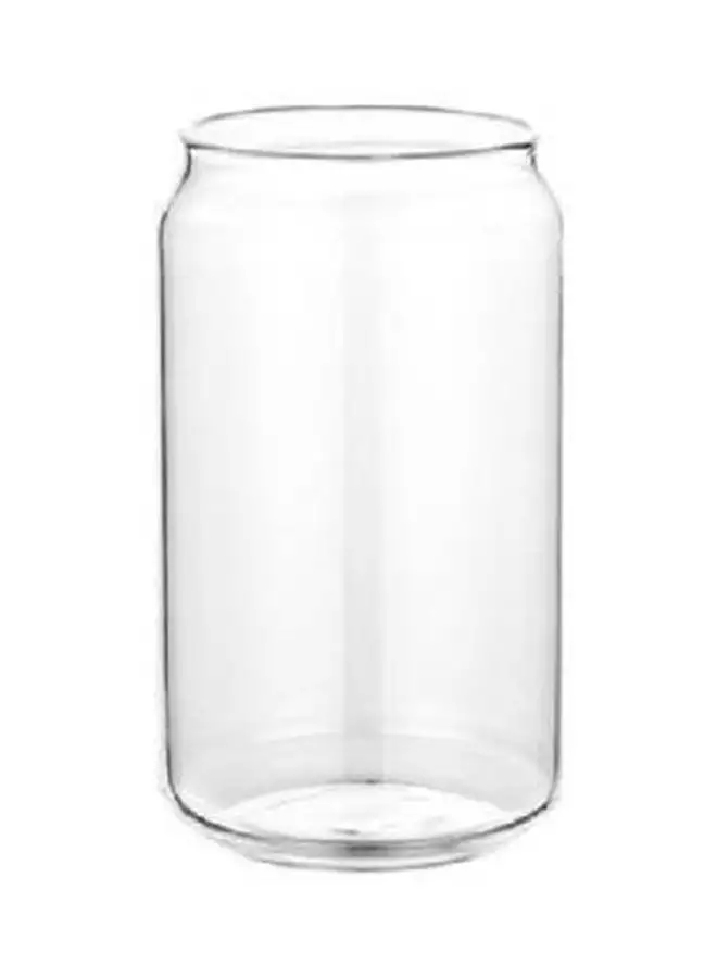 Generic Mug Glass With Bamboo Lid And Glass Straw - Soda Can Shape