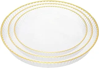 Sally Acrylic Serving Plate Set Of 3 Pieces - White (Assorted Colors)