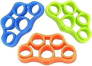 3 PCS Hand Grip Strengthener,Finger Exerciser,Grip Strength Trainer,Forearm Ring Hand Exercisers,Finger Stretcher Hand Resistance Bands,Hand Extensor Exerciser,Silicone Squeezer Gripper (3 Color)