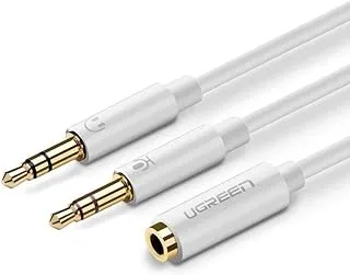 UGREEN 3.5mm Audio to Microphone Connector Y Headphone Cable White