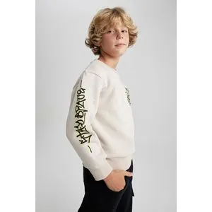 Defacto Boy Knitted New Regular Fit Crew Neck Long Sleeve Sweat Shirt..