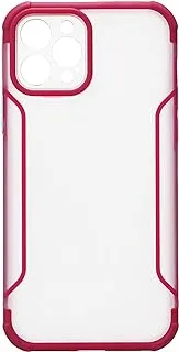 Generic Plastic Back Cover Protector With Strong Colorful Edges Compatible With Iphone 12 Pro - Wine Baby Blue