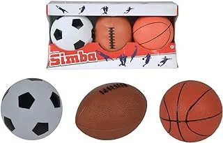 Set of 3 Balls Basketball, Rugby and Football