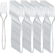 Liacere 360 Pieces Clear Plastic Forks - Heavyweight Disposable Forks - 6.7inch Heavy Duty Clear Cutlery - Plastic Utensils - Perfect for Parties and Restaurants