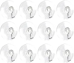 3/4 Clear Silicone Suction Cups with Metal Hooks 12 Pieces