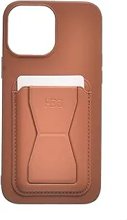 Generic Leather Hard Back Phone Protection Case With Classic Design And Back Pocket Compatible For Iphone 13 Pro Max - Brown