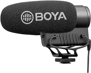 Boya By-bm 305 Microphone Super Cardioid Polar Pattern Containing deliver broadcast Quality Sound With Switchable Stereo And Mono modes for DSLR Cameras - Black