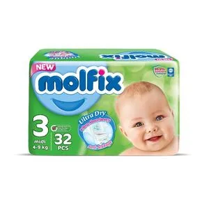 Molfix حفاضات أطفال ميدي - مقاس 3 - 32 قطعة