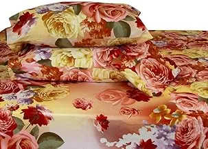 Family Bed 4019 Flat Bed sheet Set satin cotton 4 pieces size 240 x 250 cm