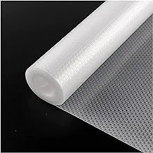 Zindoo Drawer Liners 44.5cmx500cm Shelf Liner Washable Cupboard Cabinet Liner Non-Adhesive Refridge Locker Anti-Slip Mats Sink Protector for Home Clear