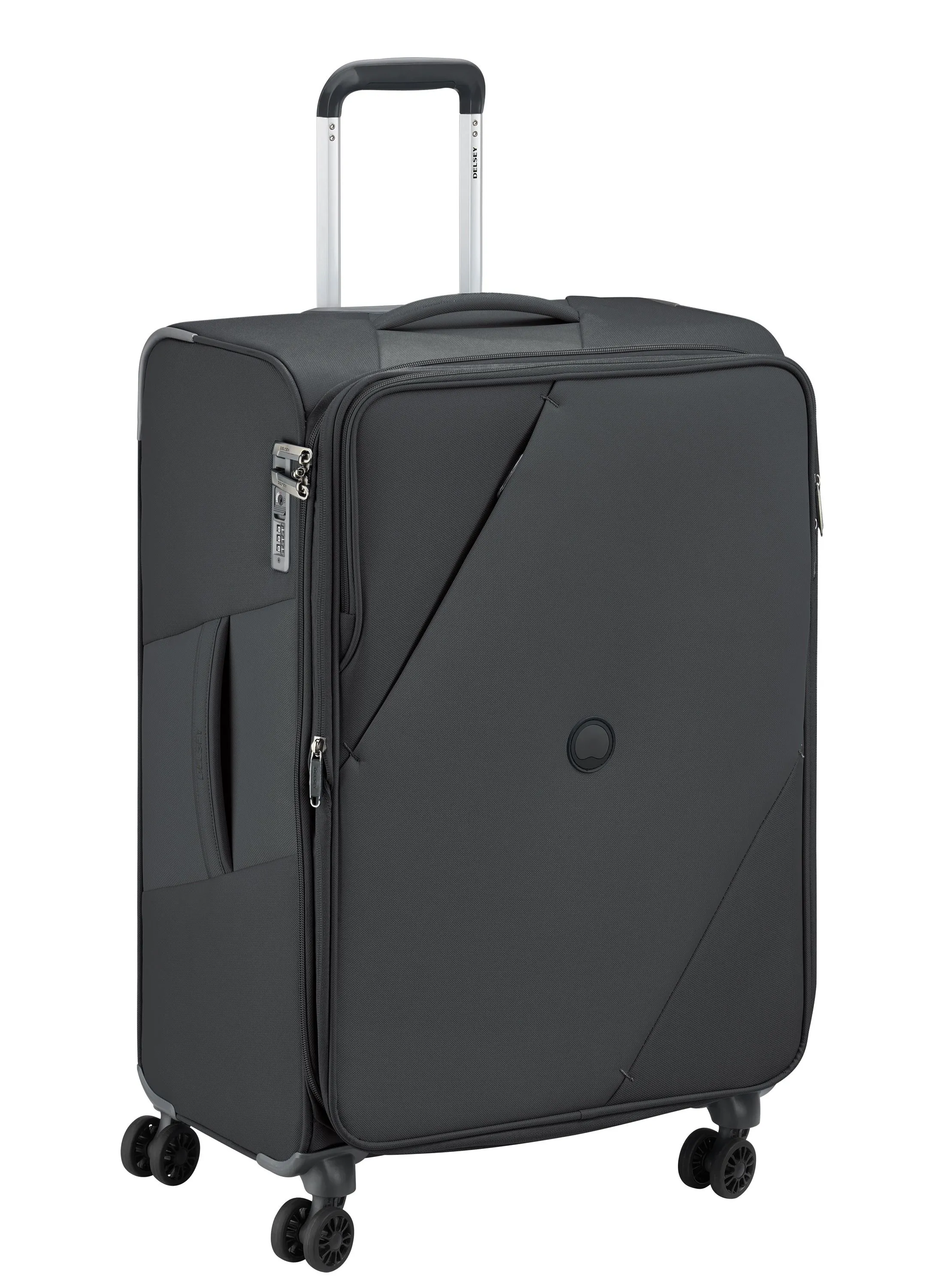 DELSEY Maringa 71 cm  4 Double Wheels Expandable Trolley (black)