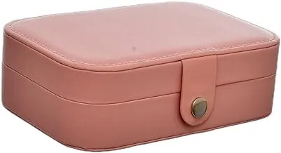 Generic Leather Portable Jewelry Organizer With Designated Place For Rings And Earrings - Light Pink