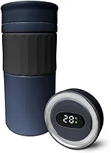 hanso Coffee Mug Thermal Mug Smart Temperature Display Double Wall Vacuum Insulated Stainless Steel Coffee & Tea Mug with Leak-Proof Lid 420ML (Dark Blue)