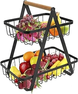 Generic NA 2-Tier Fruit Basket,Fruit Bowl Holder Bread Basket Vegetable Rack, Detachable Fruit Holder for Fruit, Vegetables, Snacks in Home, Kitchen Office，with Screwdriver