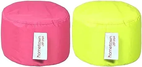 Homztown Dot PVC Bean Bag - Bean Bag Chair, Portable, Pink, 28x40cm + Homztown Dot PVC Bean Bag - Bean Bag Chair, Portable, Lime, 28x40cm